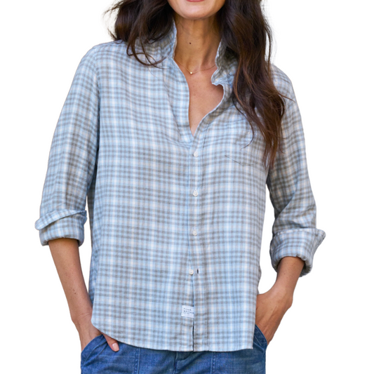 Eileen Shirt Cream/Grey/Blue Check - BH&Co