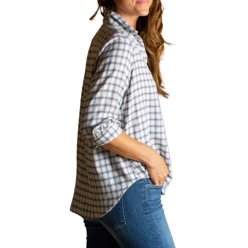 Eileen Shirt White and Grey Plaid - BH&Co