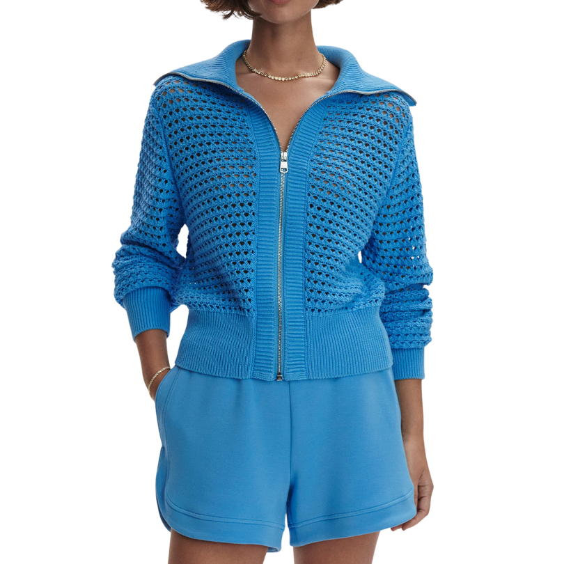 Eloise Full Zip Knit Azure Blue - BH&Co