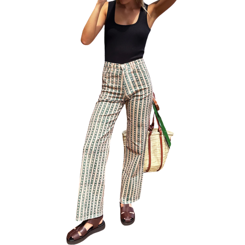 Everyday Pant in Vintage Floral Stripe Pine