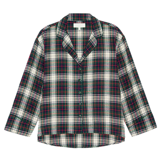 Plaid shirt with a collar on a white background