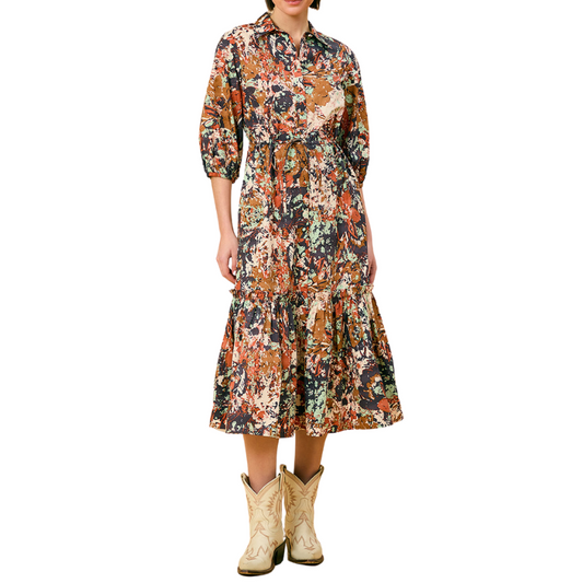 Floral dress with a white background
