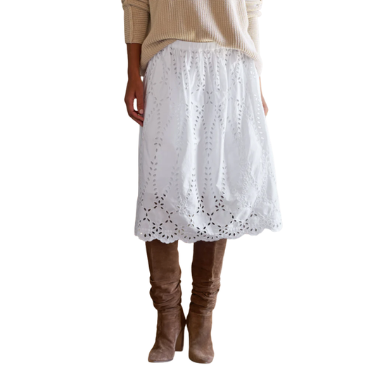 Gracie White Eyelet Skirt