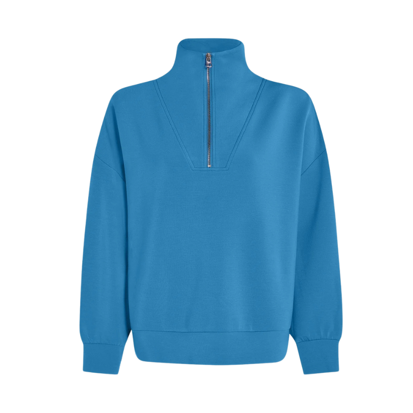 Hawley Half Zip Sweat Azure Blue  - BH&Co