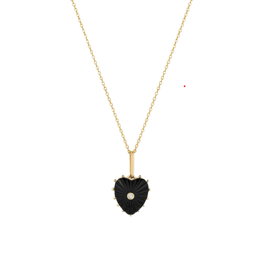 Isabel Onyx Heart Necklace - BH&Co