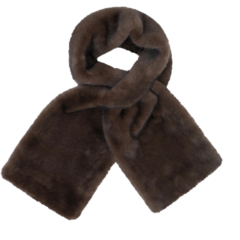 Jemma Faux Mink Scarf, Choco - BH&CO
