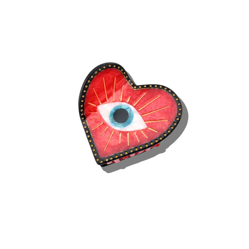 Lucky Eye Heart Hair Claw
