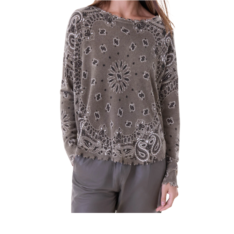 Mela Bandana Sweater in Kaki Chine - BH&CO
