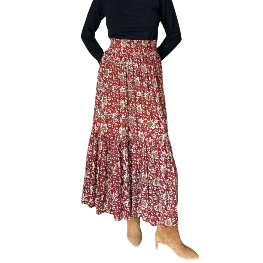 Navi Shirred Skirt - BH&Co