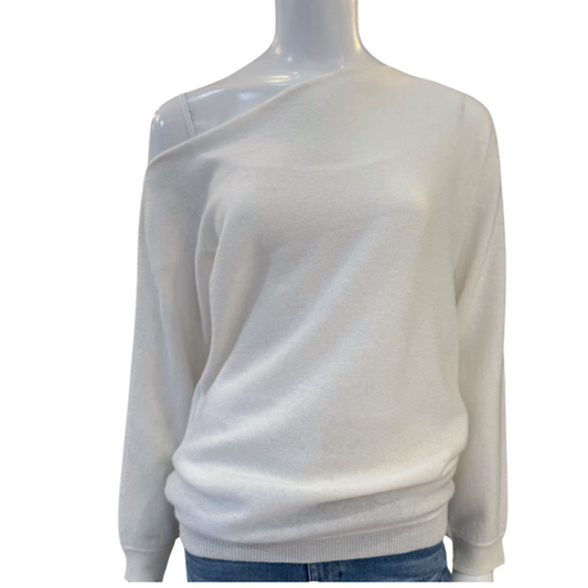 White sweater on a mannequin with a white background