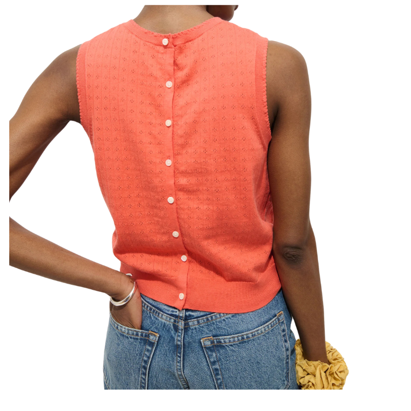 Odette Sweater Tank Coral - BH&CO