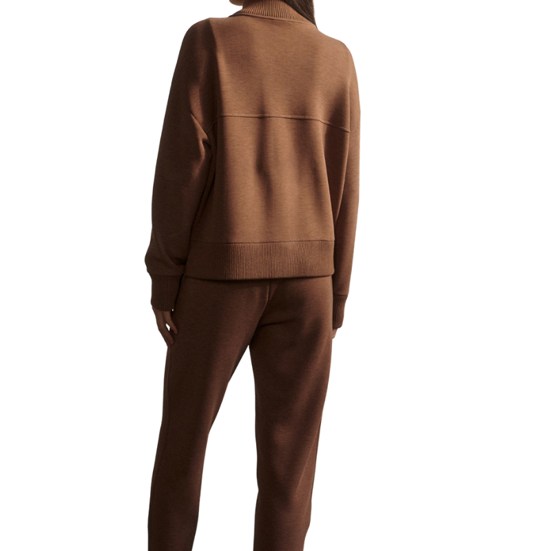 Brown outfit with a jacket and pants on a white background