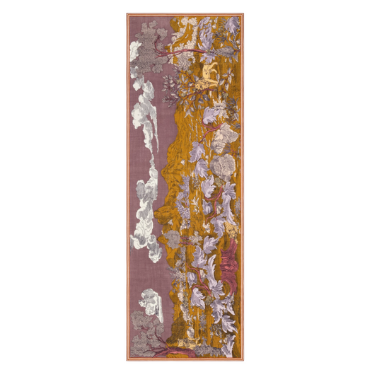 Decorative rug with floral pattern on a white background