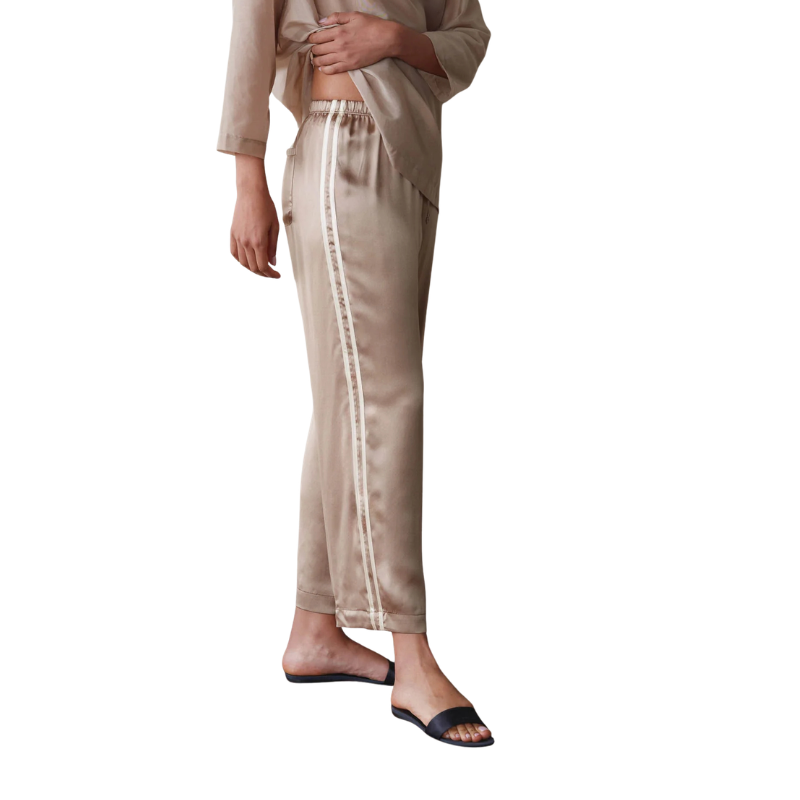 Silk Stripe Crop Pant Shitake - BH&CO