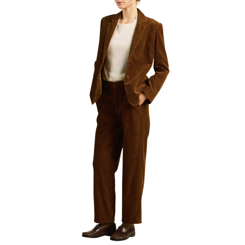 Brown suit with white shirt on a white background