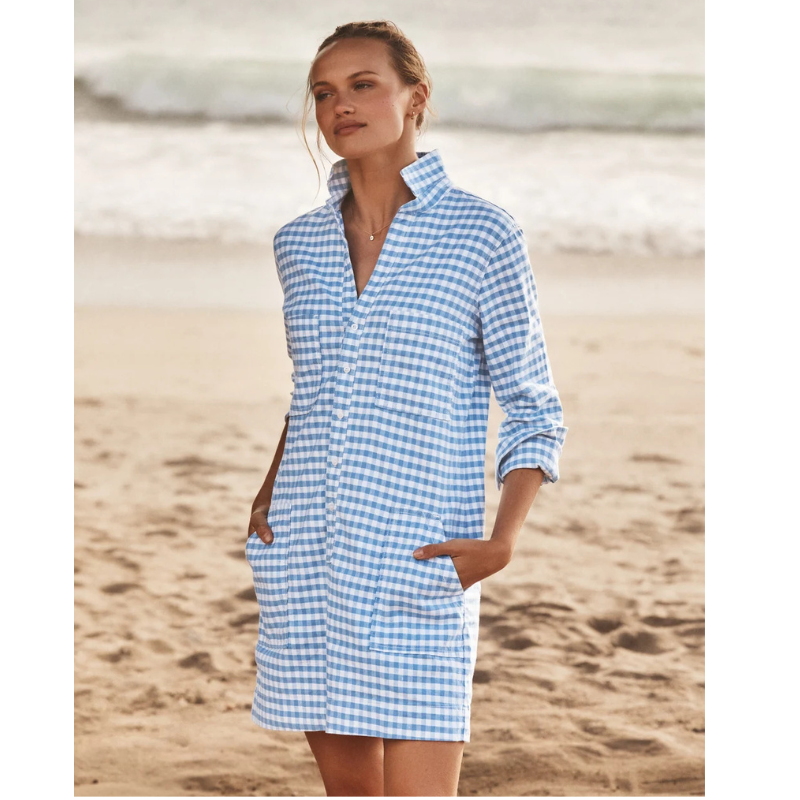 Southern Playsuit Blue Check - BH&CO