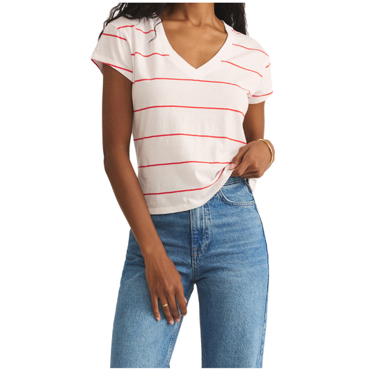 Striped Modern Tee Red - BH&CO