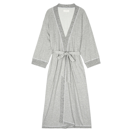 Gray robe with a belt on a white background