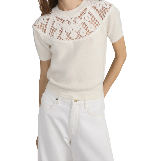 The Lace Gathered Sweater