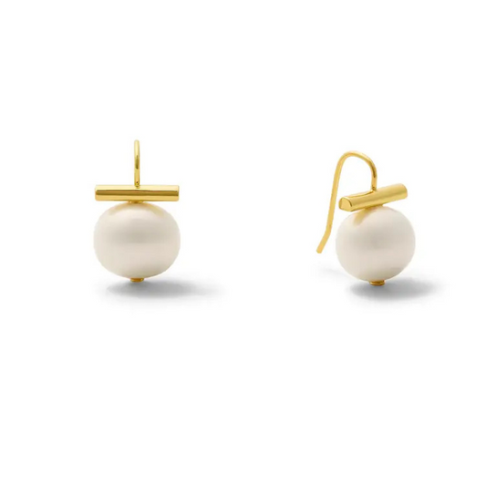 White Classic Forever Fave Pebble Pearl Earring
