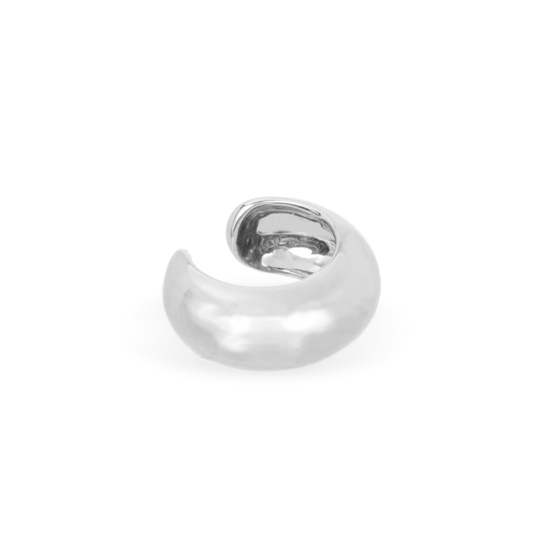 Wide Dome Ear Cuff in Silver - BH&Co. 