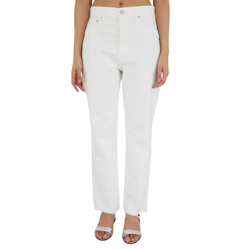 Amherst Wide Straight White Denim Front - BH&Co