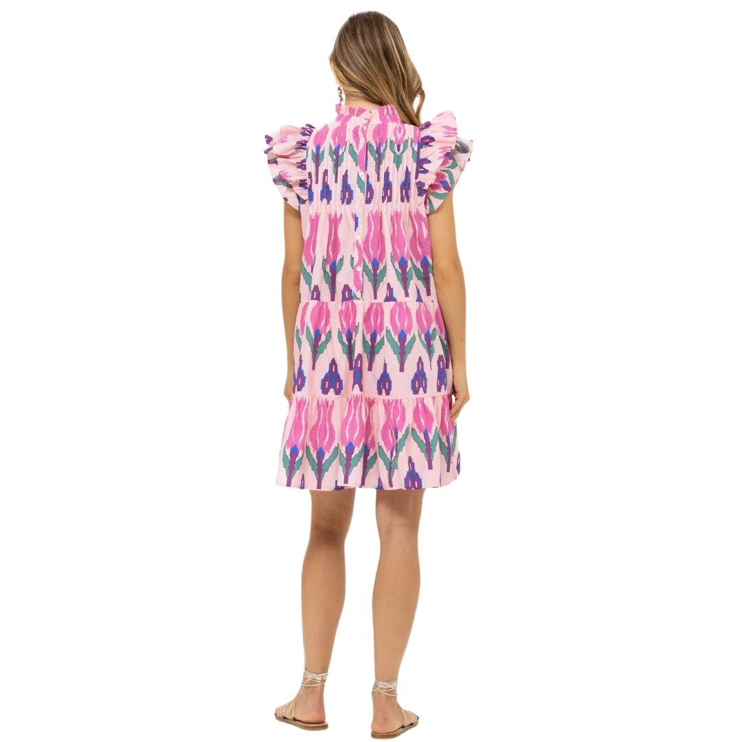 Pintuck Flirty Dress in Sumba Pink - BH&Co