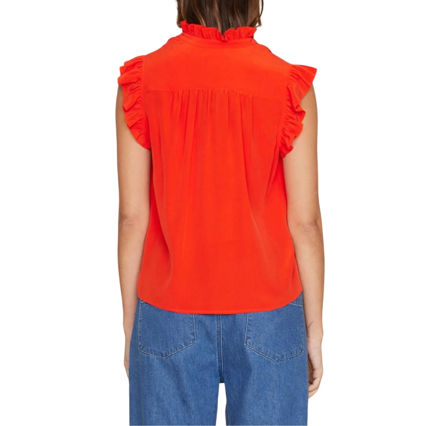 Silk Brenna Top, Flame Scarlet