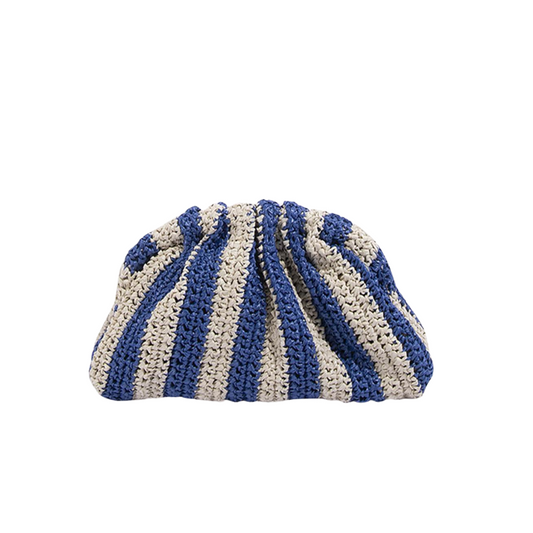 Blue Stripe Game Crochet Clutch - BH&Co