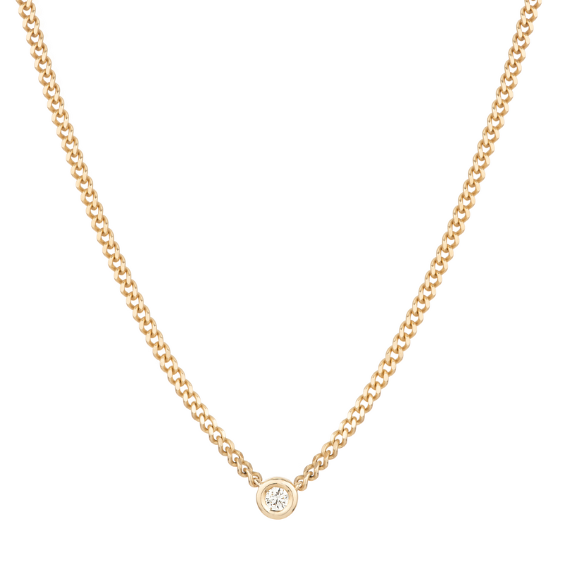 Round Bezel Set Lab Grown Diamond Necklace - BH&Co. 