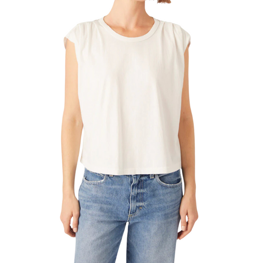 Gerty Crop Tee in Eggshell Front - BH&Co