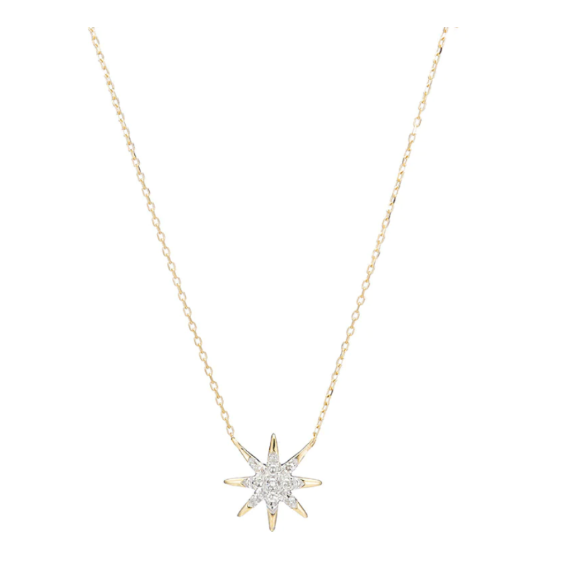 Solid Pave Starburst Necklace in Gold - BH&Co. 